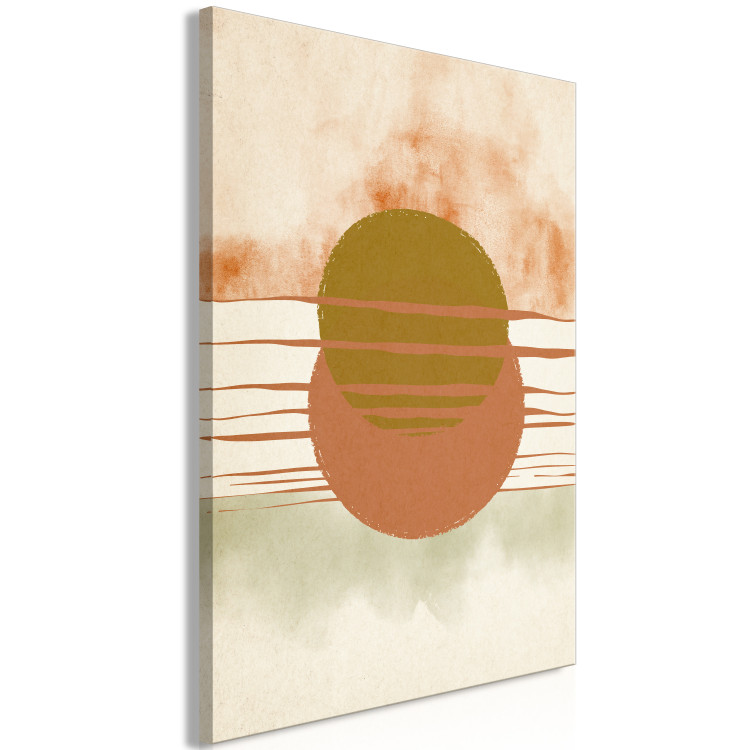 Canvas Abstract sunset - japandi style artwork with circles 131605 additionalImage 2