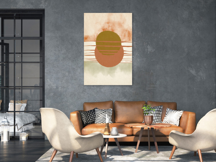 Canvas Abstract sunset - japandi style artwork with circles 131605 additionalImage 3