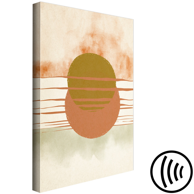 Canvas Abstract sunset - japandi style artwork with circles 131605 additionalImage 6