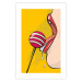 Wall Poster Sweet Lollipop - abstract woman licking a lollipop on a light yellow background 132205 additionalThumb 25