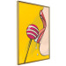 Wall Poster Sweet Lollipop - abstract woman licking a lollipop on a light yellow background 132205 additionalThumb 14