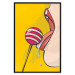 Wall Poster Sweet Lollipop - abstract woman licking a lollipop on a light yellow background 132205 additionalThumb 18