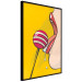 Wall Poster Sweet Lollipop - abstract woman licking a lollipop on a light yellow background 132205 additionalThumb 13
