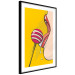 Wall Poster Sweet Lollipop - abstract woman licking a lollipop on a light yellow background 132205 additionalThumb 8