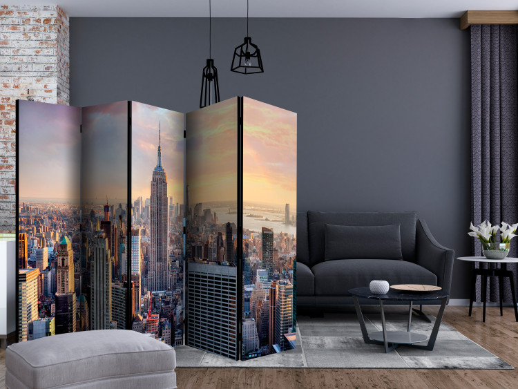 Room Divider Sunny Metropolis II (5-piece) - New York skyscrapers during the day 132605 additionalImage 3