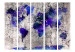 Room Divider World Map: Blots II (5-piece) - purple-navy continents 132705 additionalThumb 3