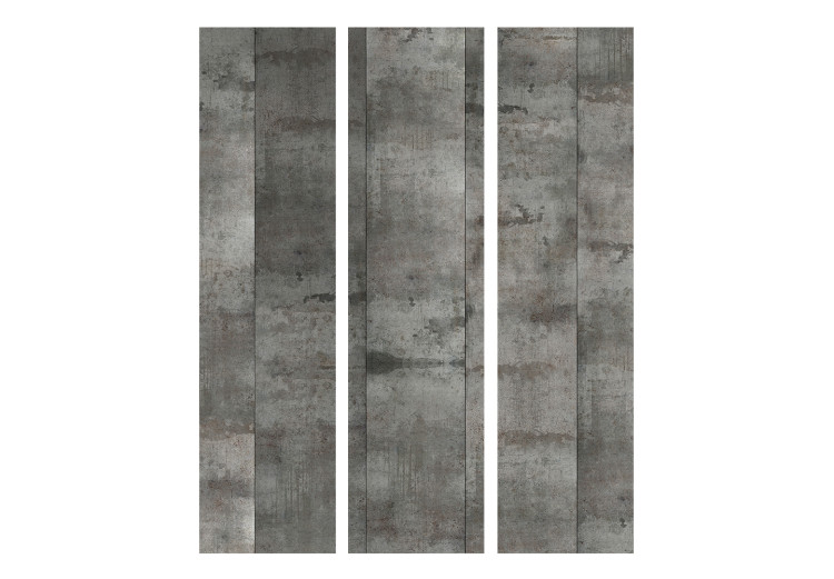 Room Separator Steel Pattern (3-piece) - industrial composition in gray design 133205 additionalImage 3