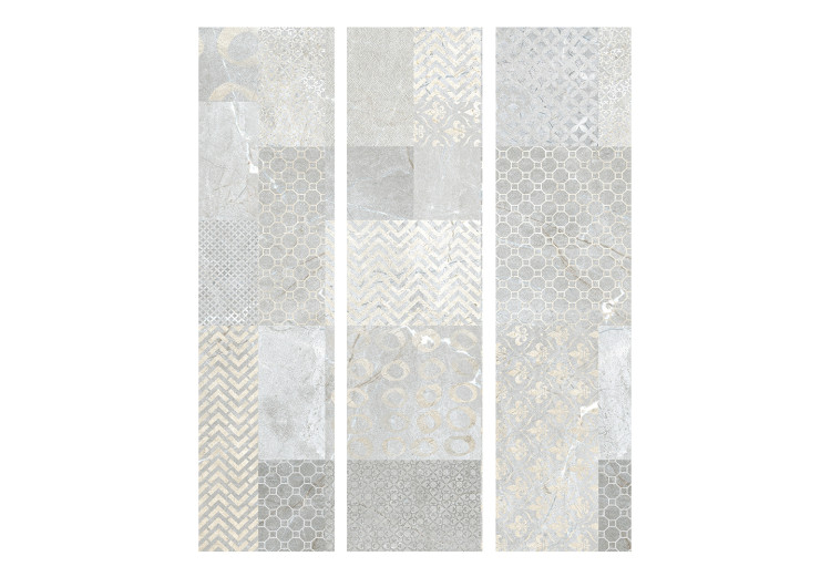 Room Divider Screen Tiles (3-piece) - simple composition with a tiled texture background 133405 additionalImage 3