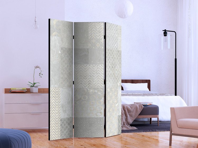 Room Divider Screen Tiles (3-piece) - simple composition with a tiled texture background 133405 additionalImage 2