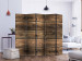 Room Divider Forest Composition II - texture of dark brown wooden planks 133605 additionalThumb 2