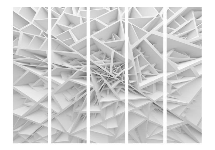 Room Separator White Cobweb II - abstract patterns of white geometric figures 133705 additionalImage 3