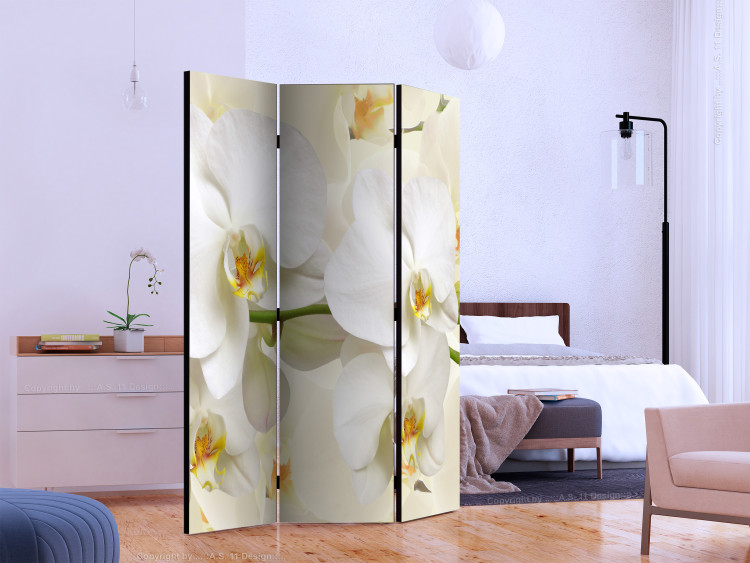 Folding Screen Orchid Branch - white lily flowers on a bright composition background 133805 additionalImage 2