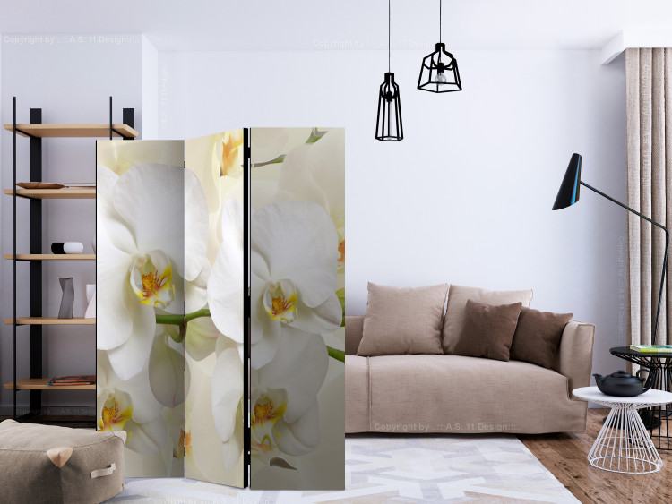 Folding Screen Orchid Branch - white lily flowers on a bright composition background 133805 additionalImage 4