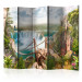 Folding Screen Hidden Paradise II - fantasy tropical landscape of a bridge and waterfall 134105