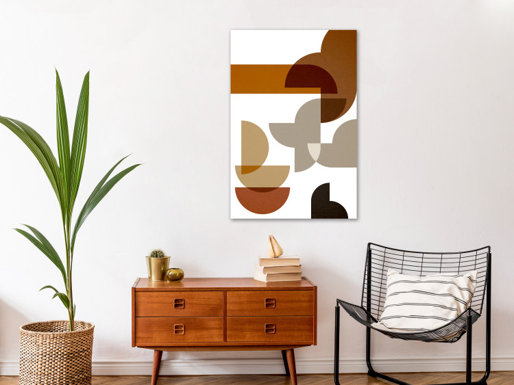 Canvas Art Print Shapes on the sand - geometric abstraction in earth colors 134705 additionalImage 3