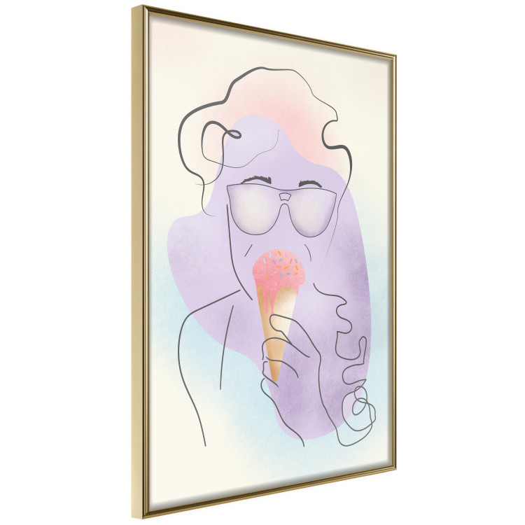 Wall Poster Raspberry Ice Cream - abstract line art of a person in pastel colors 135005 additionalImage 12
