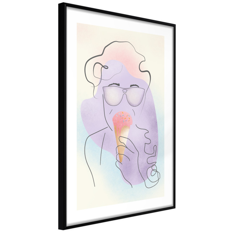 Wall Poster Raspberry Ice Cream - abstract line art of a person in pastel colors 135005 additionalImage 6