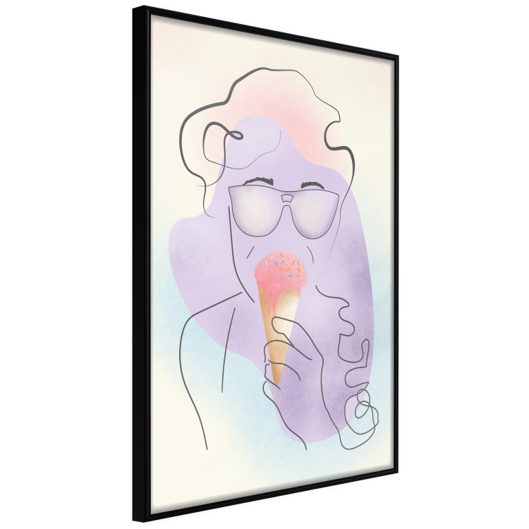 Wall Poster Raspberry Ice Cream - abstract line art of a person in pastel colors 135005 additionalImage 11