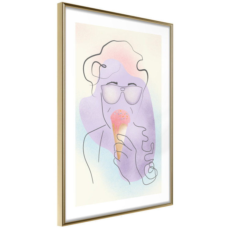 Wall Poster Raspberry Ice Cream - abstract line art of a person in pastel colors 135005 additionalImage 7