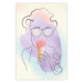 Wall Poster Raspberry Ice Cream - abstract line art of a person in pastel colors 135005