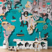 Wall Mural Geography lesson for children - colourful world map with animals 135105 additionalThumb 4