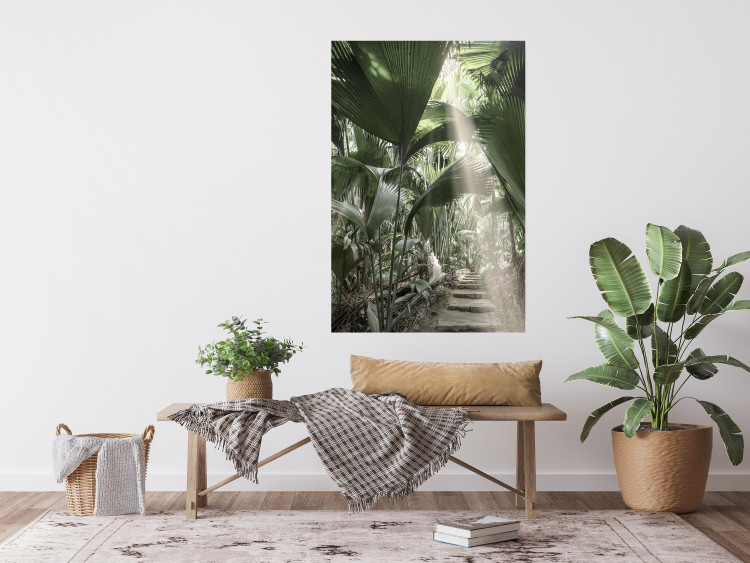 Poster Beam of Light - tropical composition of green jungle in sunlight 135305 additionalImage 13