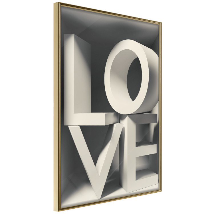 Poster Love in Grays - white texts with imitation of 3D effect on a light background 135505 additionalImage 15