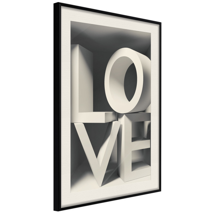 Poster Love in Grays - white texts with imitation of 3D effect on a light background 135505 additionalImage 18