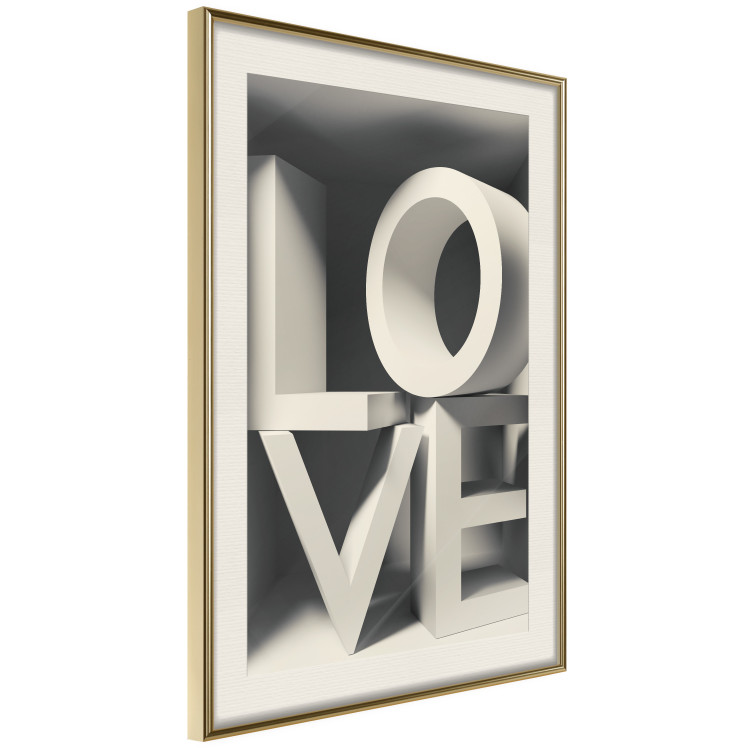 Poster Love in Grays - white texts with imitation of 3D effect on a light background 135505 additionalImage 16