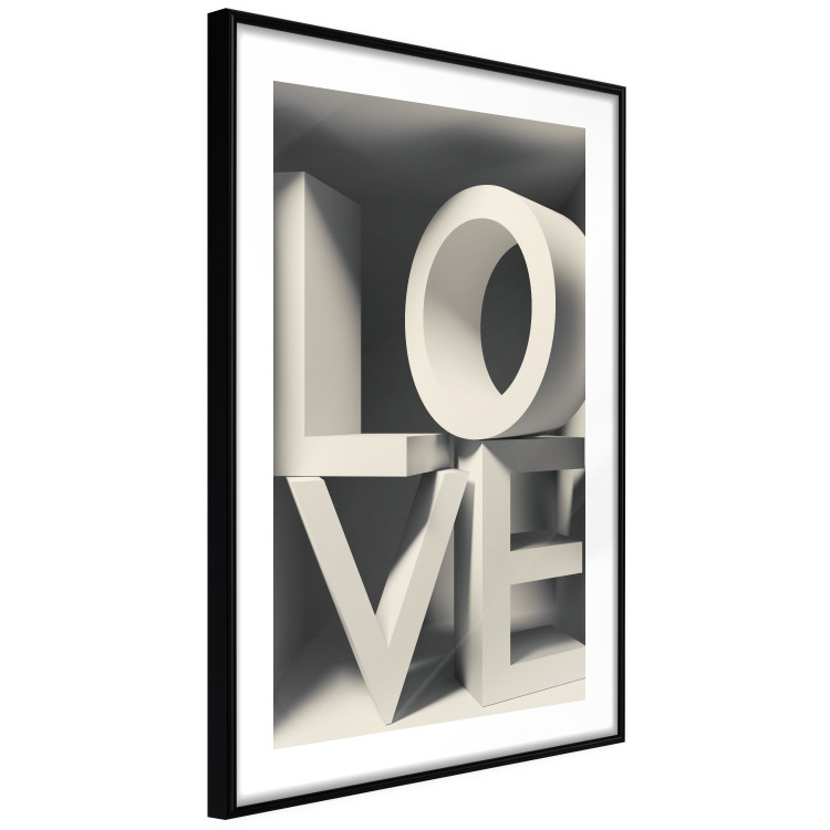 Poster Love in Grays - white texts with imitation of 3D effect on a light background 135505 additionalImage 17