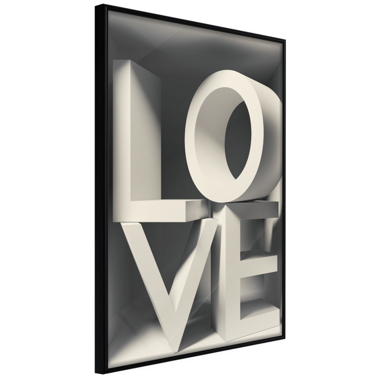 Poster Love in Grays - white texts with imitation of 3D effect on a light background 135505 additionalImage 21