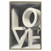 Poster Love in Grays - white texts with imitation of 3D effect on a light background 135505 additionalThumb 3