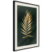 Wall Poster Graceful Leaf - golden plant composition on a dark green background 135605 additionalThumb 6