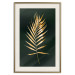 Wall Poster Graceful Leaf - golden plant composition on a dark green background 135605 additionalThumb 14