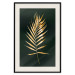 Wall Poster Graceful Leaf - golden plant composition on a dark green background 135605 additionalThumb 15