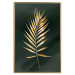 Wall Poster Graceful Leaf - golden plant composition on a dark green background 135605 additionalThumb 14