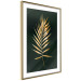 Wall Poster Graceful Leaf - golden plant composition on a dark green background 135605 additionalThumb 6