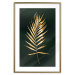 Wall Poster Graceful Leaf - golden plant composition on a dark green background 135605 additionalThumb 17