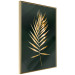 Wall Poster Graceful Leaf - golden plant composition on a dark green background 135605 additionalThumb 9