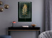 Wall Poster Graceful Leaf - golden plant composition on a dark green background 135605 additionalThumb 3