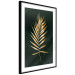 Wall Poster Graceful Leaf - golden plant composition on a dark green background 135605 additionalThumb 5