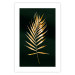 Wall Poster Graceful Leaf - golden plant composition on a dark green background 135605 additionalThumb 16