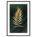 Wall Poster Graceful Leaf - golden plant composition on a dark green background 135605 additionalThumb 12