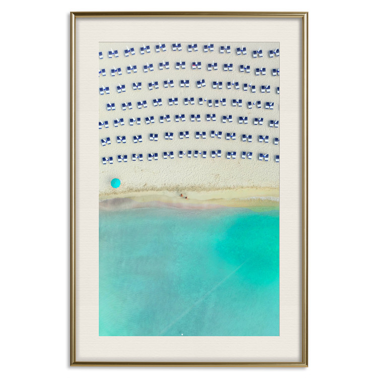 Wall Poster Salento - bird's eye view of the sea and beach loungers on a sandy beach 135905 additionalImage 18