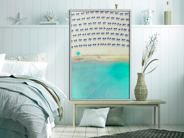 Wall Poster Salento - bird's eye view of the sea and beach loungers on a sandy beach 135905 additionalImage 21