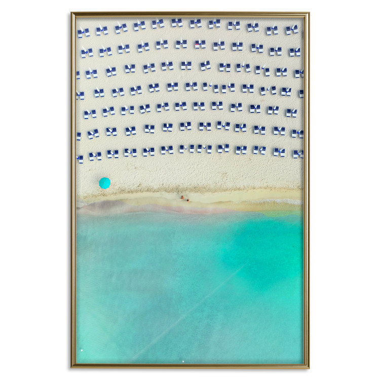 Wall Poster Salento - bird's eye view of the sea and beach loungers on a sandy beach 135905 additionalImage 11