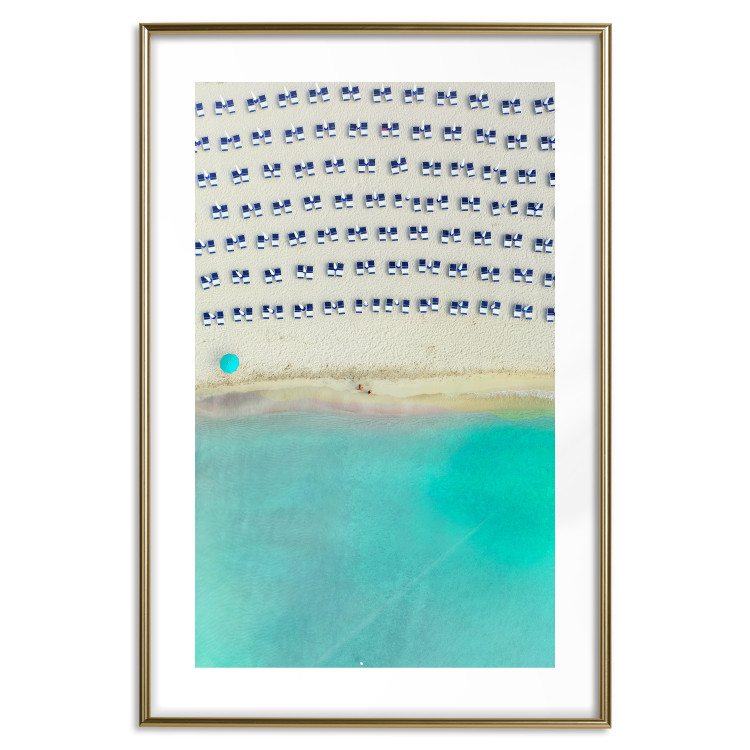 Wall Poster Salento - bird's eye view of the sea and beach loungers on a sandy beach 135905 additionalImage 13