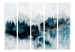 Room Divider Screen Painted Mountains II (5-piece) - landscape of forest trees on a white background 136105 additionalThumb 3