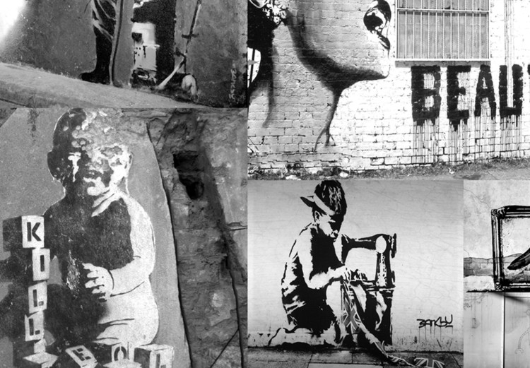 Large canvas print Banksy: Graffiti Collage II [Large Format] 136505 additionalImage 4