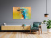 Canvas Print Observer (1-piece) Wide - multicolored bird on a yellow background 137005 additionalThumb 3